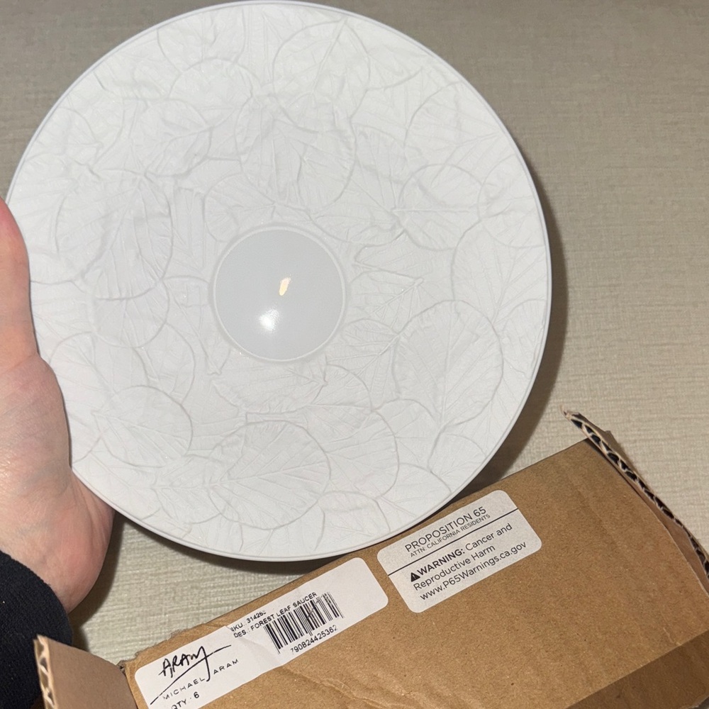 Michael Aram White Forest Leaf Saucer